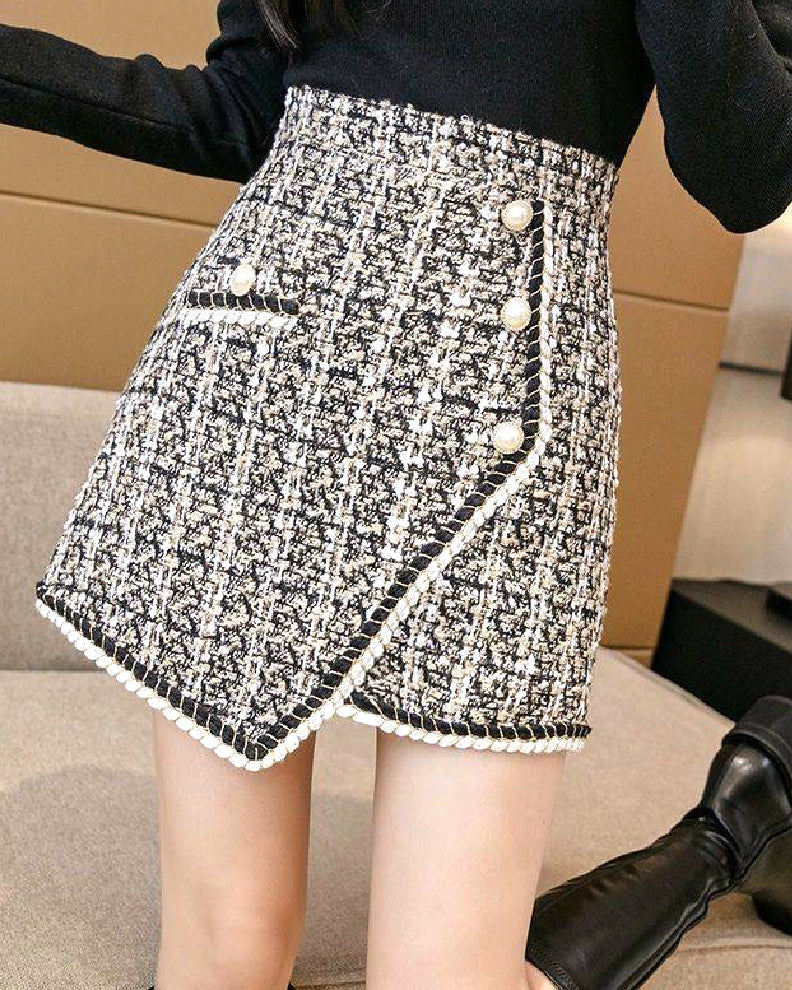 white tweed skirt